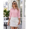 Zeagoo Women’s Wrinkle Free Button Down Shirts Long Sleeve Business Tops(Pink)