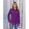 Zeagoo Women’s Wrinkle Free Button Down Shirts Long Sleeve Business Tops(Purple)