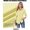 Zeagoo Women’s Wrinkle Free Button Down Shirts Long Sleeve Business Tops(Yellow)