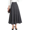 Zeagoo Plaid Skirts for Women Elastic Waist Aline Tartan Skirt with Pockets(Dark Grey)