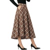 Zeagoo Plaid Skirts for Women Elastic Waist Aline Tartan Skirt with Pockets(Gz919)