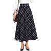Zeagoo Plaid Skirts for Women Elastic Waist Aline Tartan Skirt with Pockets(Plaid Black)