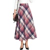 Zeagoo Plaid Skirts for Women Elastic Waist Aline Tartan Skirt with Pockets(Plaid Pink)