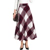 Zeagoo Plaid Skirts for Women Elastic Waist Aline Tartan Skirt with Pockets(Plaid Red)