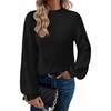 Zeagoo Sweaters for Women Fall Fashion 2025 Trendy Long Sleeve Turtleneck Pullover Lantern Knit Sweater Tops(Black)