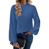 Zeagoo Sweaters for Women Fall Fashion 2025 Trendy Long Sleeve Turtleneck Pullover Lantern Knit Sweater Tops(Blue)