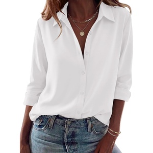Zeagoo Blouses for Women Dressy Casual Long Sleeve Button Down Shirts Tops(A-white)