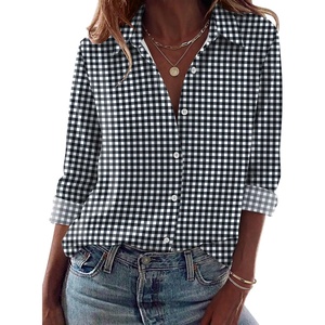 Zeagoo Blouses for Women Dressy Casual Long Sleeve Button Down Shirts Tops(Black White Plaid)