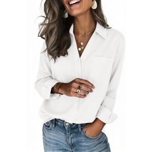 Zeagoo Blouses for Women Long Sleeve Dressy Casual Button Down Shirts(White)