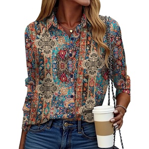 Zeagoo Button Down Shirt Women Long Sleeve Blouses Casual Tops Work Outfits(Multicolor 721)