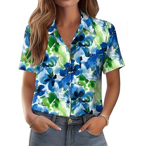 Zeagoo Womens Button Down Shirt Bust Pocket Short Sleeve Blouses Summer Top(Wf32)