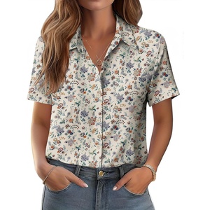 Zeagoo Womens Button Down Shirt Bust Pocket Short Sleeve Blouses Summer Top(Xh51)