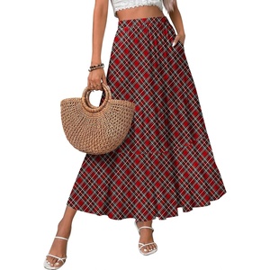 Zeagoo Women’s Chiffon Elastic High Waist Pleated Maxi Skirt with Pockets(Gz53)