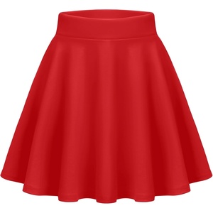Zeagoo Women’s Skirt Basic Mini Skater Skirt 2026 Summer Skirts Stretchable High Waist A-Line Party Club Skirts(02 Red)