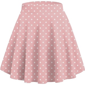 Zeagoo Women’s Skirt Basic Mini Skater Skirt 2026 Summer Skirts Stretchable High Waist A-Line Party Club Skirts(Pink White Dot)