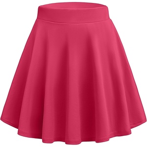 Zeagoo Women’s Skirt Basic Mini Skater Skirt 2026 Summer Skirts Stretchable High Waist A-Line Party Club Skirts(Rose)