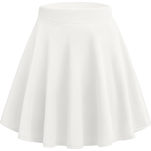 Zeagoo Women’s Skirt Basic Mini Skater Skirt 2026 Summer Skirts Stretchable High Waist A-Line Party Club Skirts(White)