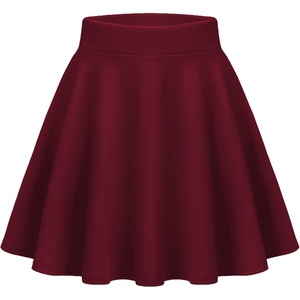 Zeagoo Women’s Skirt Basic Mini Skater Skirt 2026 Summer Skirts Stretchable High Waist A-Line Party Club Skirts(Wine Red)
