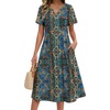 Zeagoo Summer Dresses for Women 2026 Casual Short Sleeve Aline Midi Dress with Pocket Flowy Pleated Tshirt Beach Sundress(Mz779)