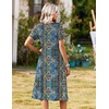 Zeagoo Summer Dresses for Women 2026 Casual Short Sleeve Aline Midi Dress with Pocket Flowy Pleated Tshirt Beach Sundress(Mz779)