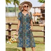 Zeagoo Summer Dresses for Women 2026 Casual Short Sleeve Aline Midi Dress with Pocket Flowy Pleated Tshirt Beach Sundress(Mz779)