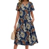 Zeagoo Summer Dresses for Women 2026 Casual Short Sleeve Aline Midi Dress with Pocket Flowy Pleated Tshirt Beach Sundress(Mz931)