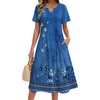 Zeagoo Summer Dresses for Women 2026 Casual Short Sleeve Aline Midi Dress with Pocket Flowy Pleated Tshirt Beach Sundress(Mz937)