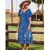 Zeagoo Summer Dresses for Women 2026 Casual Short Sleeve Aline Midi Dress with Pocket Flowy Pleated Tshirt Beach Sundress(Mz937)