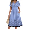Zeagoo Summer Dresses for Women 2026 Casual Short Sleeve Aline Midi Dress with Pocket Flowy Pleated Tshirt Beach Sundress(Sf166)