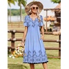 Zeagoo Summer Dresses for Women 2026 Casual Short Sleeve Aline Midi Dress with Pocket Flowy Pleated Tshirt Beach Sundress(Sf166)