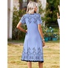 Zeagoo Summer Dresses for Women 2026 Casual Short Sleeve Aline Midi Dress with Pocket Flowy Pleated Tshirt Beach Sundress(Sf166)