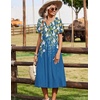 Zeagoo Summer Dresses for Women 2026 Casual Short Sleeve Aline Midi Dress with Pocket Flowy Pleated Tshirt Beach Sundress(Sf223)