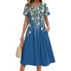 Zeagoo Summer Dresses for Women 2026 Casual Short Sleeve Aline Midi Dress with Pocket Flowy Pleated Tshirt Beach Sundress(Sf223)