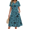 Zeagoo Summer Dresses for Women 2026 Casual Short Sleeve Aline Midi Dress with Pocket Flowy Pleated Tshirt Beach Sundress(Sf237)