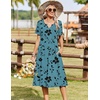 Zeagoo Summer Dresses for Women 2026 Casual Short Sleeve Aline Midi Dress with Pocket Flowy Pleated Tshirt Beach Sundress(Sf237)