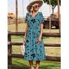 Zeagoo Summer Dresses for Women 2026 Casual Short Sleeve Aline Midi Dress with Pocket Flowy Pleated Tshirt Beach Sundress(Sf237)