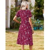 Zeagoo Summer Dresses for Women 2026 Casual Short Sleeve Aline Midi Dress with Pocket Flowy Pleated Tshirt Beach Sundress(Sf243)