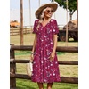 Zeagoo Summer Dresses for Women 2026 Casual Short Sleeve Aline Midi Dress with Pocket Flowy Pleated Tshirt Beach Sundress(Sf243)