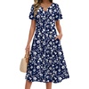 Zeagoo Summer Dresses for Women 2026 Casual Short Sleeve Aline Midi Dress with Pocket Flowy Pleated Tshirt Beach Sundress(Sf297)