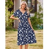 Zeagoo Summer Dresses for Women 2026 Casual Short Sleeve Aline Midi Dress with Pocket Flowy Pleated Tshirt Beach Sundress(Sf297)