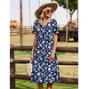 Zeagoo Summer Dresses for Women 2026 Casual Short Sleeve Aline Midi Dress with Pocket Flowy Pleated Tshirt Beach Sundress(Sf297)