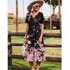 Zeagoo Summer Dresses for Women 2026 Casual Short Sleeve Aline Midi Dress with Pocket Flowy Pleated Tshirt Beach Sundress(Sf31)