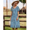 Zeagoo Summer Dresses for Women 2026 Casual Short Sleeve Aline Midi Dress with Pocket Flowy Pleated Tshirt Beach Sundress(Sp111)