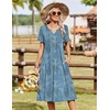 Zeagoo Summer Dresses for Women 2026 Casual Short Sleeve Aline Midi Dress with Pocket Flowy Pleated Tshirt Beach Sundress(Sp111)