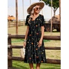 Zeagoo Summer Dresses for Women 2026 Casual Short Sleeve Aline Midi Dress with Pocket Flowy Pleated Tshirt Beach Sundress(Wf100)