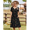 Zeagoo Summer Dresses for Women 2026 Casual Short Sleeve Aline Midi Dress with Pocket Flowy Pleated Tshirt Beach Sundress(Wf100)