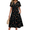 Zeagoo Summer Dresses for Women 2026 Casual Short Sleeve Aline Midi Dress with Pocket Flowy Pleated Tshirt Beach Sundress(Wf100)