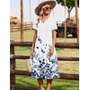 Zeagoo Summer Dresses for Women 2026 Casual Short Sleeve Aline Midi Dress with Pocket Flowy Pleated Tshirt Beach Sundress(Wf118)