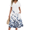 Zeagoo Summer Dresses for Women 2026 Casual Short Sleeve Aline Midi Dress with Pocket Flowy Pleated Tshirt Beach Sundress(Wf118)