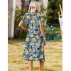 Zeagoo Summer Dresses for Women 2026 Casual Short Sleeve Aline Midi Dress with Pocket Flowy Pleated Tshirt Beach Sundress(Wf139)